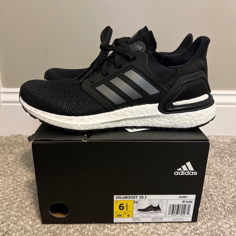 Adidas Ultra Boost 20 Core Black Night Metallic Men's Running Sneakers EG4862